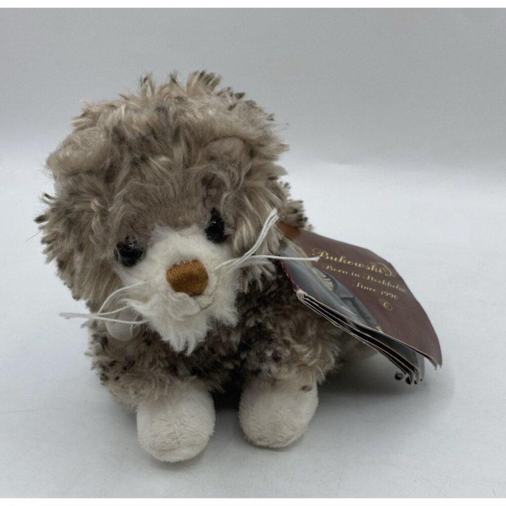 Bukowski Little Maciek Cat Plush Kitten Kitty Soft Toy Gray Sweden Tag Booklet